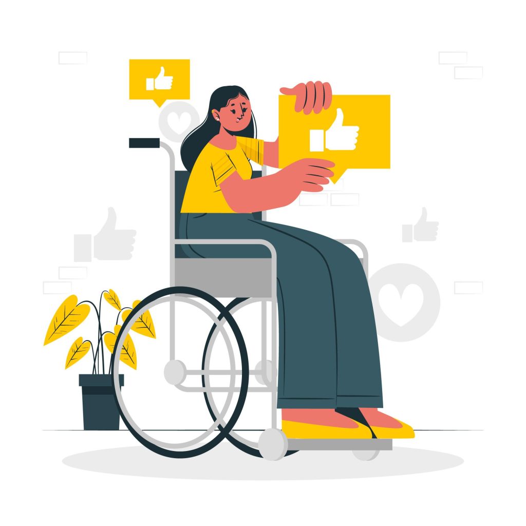 grafika - osoba na wózku inwalidzkim