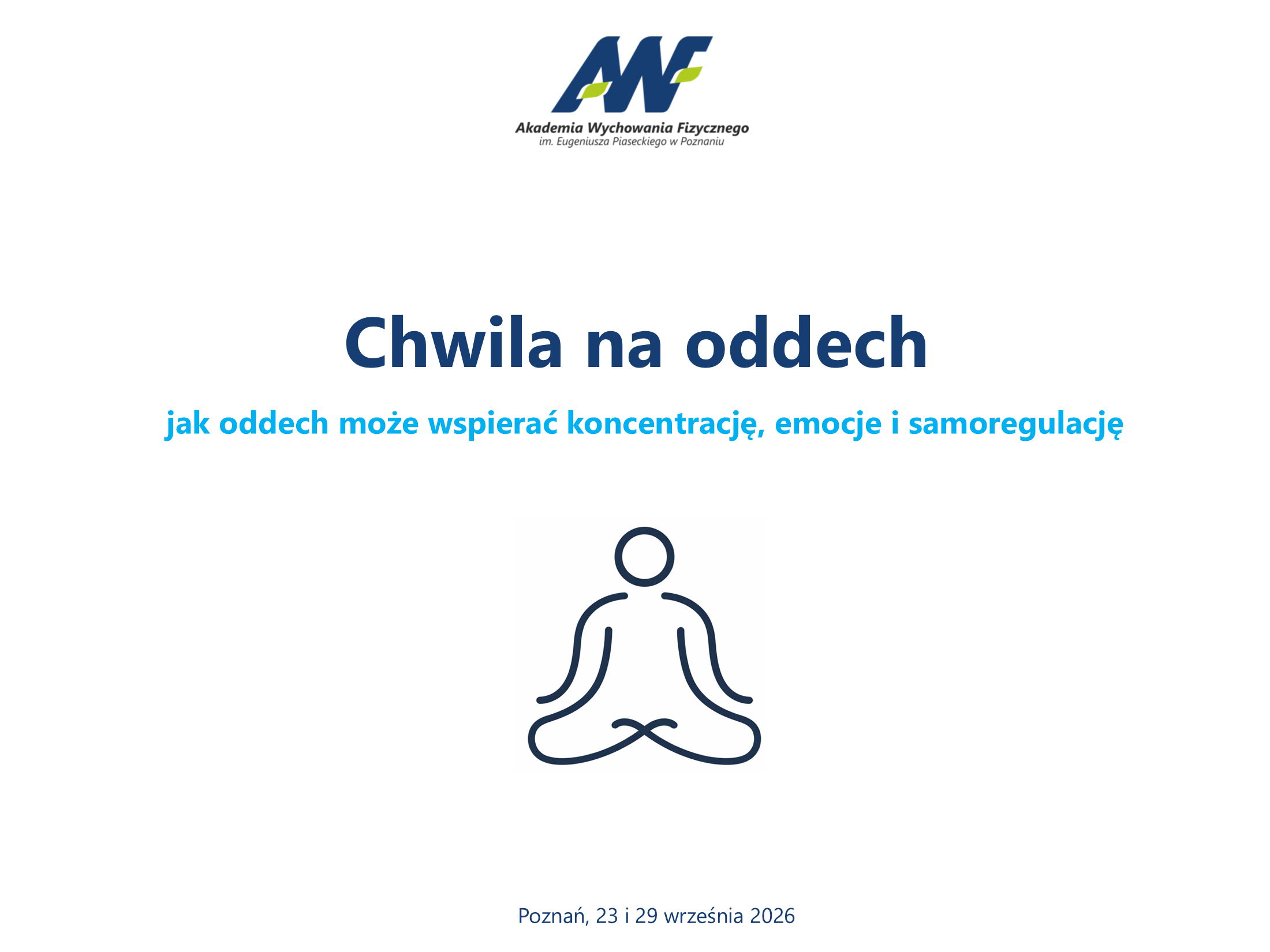 Warsztaty „Chwila na oddech” dla młodzieży w AWF Poznań